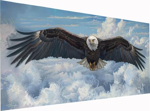 5D Diamond Painting Adler Diamond Painting Erwachsene Groß XXL 60x30cm, DIY Wolke Stickerei Cross Stickerei Set, Diamant Malerei Bastelset Erwachsene, Mosaikherstellung, für Deko Wohnzimmer 1-7217 5D Diamond Painting Adler Diamond Painting Erwachsene Groß XXL 60x30cm, DIY Wolke Stickerei Cross Stickerei Set, Diamant Malerei Bastelset Erwachsene, Mosaikherstellung, für Deko Wohnzimmer 1-7217 von KUEGDUNG