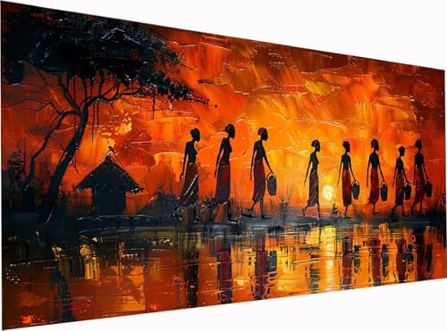 5D Diamond Painting Afrikanische Frau Diamond Painting Erwachsene Groß XXL 300x100cm, Sonnenuntergang Stickerei Cross Stickerei Set, Diamant Malerei Bastelset Erwachsene, für Deko Wohnzimmer 8-3494 5D Diamond Painting Afrikanische Frau Diamond Painting Erwachsene Groß XXL 300x100cm, Sonnenuntergang Stickerei Cross Stickerei Set, Diamant Malerei Bastelset Erwachsene, für Deko Wohnzimmer 8-3494 von KUEGDUNG