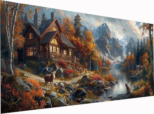 5D Diamond Painting Berg Diamond Painting Erwachsene Groß XXL 300x100cm, DIY HäUser Stickerei Cross Stickerei Set, Diamant Malerei Bastelset Erwachsene, Mosaikherstellung, für Deko Wohnzimmer T-2611 5D Diamond Painting Berg Diamond Painting Erwachsene Groß XXL 300x100cm, DIY HäUser Stickerei Cross Stickerei Set, Diamant Malerei Bastelset Erwachsene, Mosaikherstellung, für Deko Wohnzimmer T-2611 von KUEGDUNG