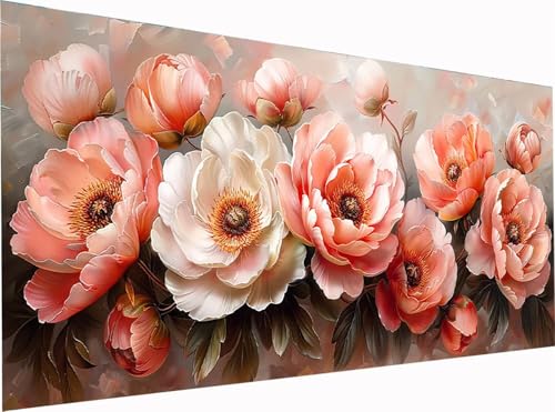 5D Diamond Painting Blume Diamond Painting Erwachsene Groß XXL 300x100cm, DIY Pflanzen Stickerei Cross Stickerei Set, Diamant Malerei Bastelset Erwachsene, für Deko Wohnzimmer Geschenke B-3002 von KUEGDUNG