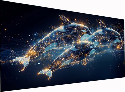 5D Diamond Painting Delphin Diamond Painting Erwachsene Groß XXL 300x100cm, DIY Traum Stickerei Cross Stickerei Set, Diamant Malerei Bastelset Erwachsene, Mosaikherstellung, für Deko Wohnzimmer I-1198 5D Diamond Painting Delphin Diamond Painting Erwachsene Groß XXL 300x100cm, DIY Traum Stickerei Cross Stickerei Set, Diamant Malerei Bastelset Erwachsene, Mosaikherstellung, für Deko Wohnzimmer I-1198 von KUEGDUNG