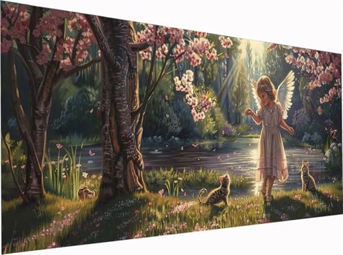 5D Diamond Painting Engel Diamond Painting Erwachsene Groß XXL 80x40cm, DIY Katze Stickerei Cross Stickerei Set, Diamant Malerei Bastelset Erwachsene, Mosaikherstellung, für Deko Wohnzimmer X-3280 5D Diamond Painting Engel Diamond Painting Erwachsene Groß XXL 80x40cm, DIY Katze Stickerei Cross Stickerei Set, Diamant Malerei Bastelset Erwachsene, Mosaikherstellung, für Deko Wohnzimmer X-3280 von KUEGDUNG