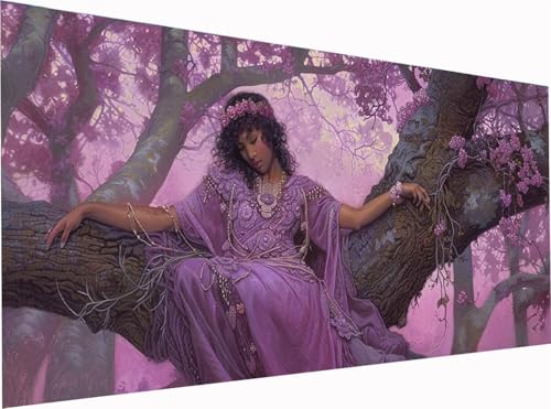5D Diamond Painting Frau Diamond Painting Erwachsene Groß XXL 300x100cm, DIY Baum Stickerei Cross Stickerei Set, Diamant Malerei Bastelset Erwachsene, Mosaikherstellung, für Deko Wohnzimmer 0-1846 von KUEGDUNG