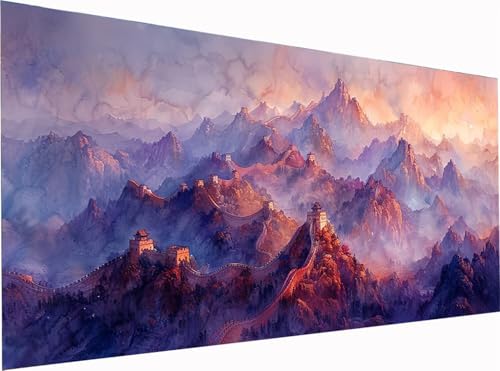 5D Diamond Painting GroßE Mauer Diamond Painting Erwachsene Groß XXL 300x100cm, DIY Landschaft Stickerei Cross Stickerei Set, Diamant Malerei Bastelset Erwachsene, für Deko Wohnzimmer Geschenke 6-4193 von KUEGDUNG