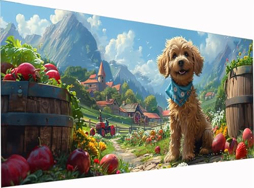 5D Diamond Painting Hund Diamond Painting Erwachsene Groß XXL 300x100cm, DIY Tier Stickerei Cross Stickerei Set, Diamant Malerei Bastelset Erwachsene, Mosaikherstellung, für Deko Wohnzimmer R-5022 5D Diamond Painting Hund Diamond Painting Erwachsene Groß XXL 300x100cm, DIY Tier Stickerei Cross Stickerei Set, Diamant Malerei Bastelset Erwachsene, Mosaikherstellung, für Deko Wohnzimmer R-5022 von KUEGDUNG