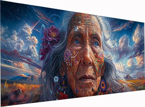 5D Diamond Painting Indianer Diamond Painting Erwachsene Groß XXL 300x100cm, DIY Landschaft Stickerei Cross Stickerei Set, Diamant Malerei Bastelset Erwachsene, für Deko Wohnzimmer Geschenke E-5384 5D Diamond Painting Indianer Diamond Painting Erwachsene Groß XXL 300x100cm, DIY Landschaft Stickerei Cross Stickerei Set, Diamant Malerei Bastelset Erwachsene, für Deko Wohnzimmer Geschenke E-5384 von KUEGDUNG
