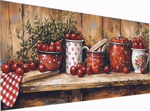 5D Diamond Painting Kirsche Diamond Painting Erwachsene Groß XXL 140x70cm, DIY Obst Stickerei Cross Stickerei Set, Diamant Malerei Bastelset Erwachsene, Mosaikherstellung, für Deko Wohnzimmer 6-2131 5D Diamond Painting Kirsche Diamond Painting Erwachsene Groß XXL 140x70cm, DIY Obst Stickerei Cross Stickerei Set, Diamant Malerei Bastelset Erwachsene, Mosaikherstellung, für Deko Wohnzimmer 6-2131 von KUEGDUNG
