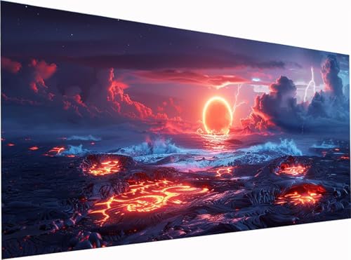 5D Diamond Painting Landschaft Diamond Painting Erwachsene Groß XXL 300x100cm, DIY Wolke Stickerei Cross Stickerei Set, Diamant Malerei Bastelset Erwachsene, für Deko Wohnzimmer Geschenke 3-7668 von KUEGDUNG