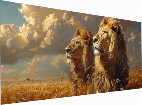 5D Diamond Painting LöWe Diamond Painting Erwachsene Groß XXL 300x100cm, DIY Tier Stickerei Cross Stickerei Set, Diamant Malerei Bastelset Erwachsene, Mosaikherstellung, für Deko Wohnzimmer H-9878 5D Diamond Painting LöWe Diamond Painting Erwachsene Groß XXL 300x100cm, DIY Tier Stickerei Cross Stickerei Set, Diamant Malerei Bastelset Erwachsene, Mosaikherstellung, für Deko Wohnzimmer H-9878 von KUEGDUNG