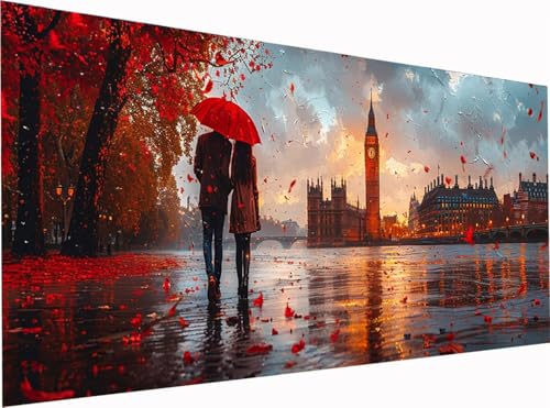 5D Diamond Painting Paar Diamond Painting Erwachsene Groß XXL 300x100cm, DIY London Stickerei Cross Stickerei Set, Diamant Malerei Bastelset Erwachsene, Mosaikherstellung, für Deko Wohnzimmer 6-4400 5D Diamond Painting Paar Diamond Painting Erwachsene Groß XXL 300x100cm, DIY London Stickerei Cross Stickerei Set, Diamant Malerei Bastelset Erwachsene, Mosaikherstellung, für Deko Wohnzimmer 6-4400 von KUEGDUNG