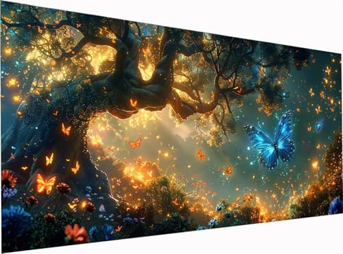 5D Diamond Painting Schmetterling Diamond Painting Erwachsene Groß XXL 300x100cm, DIY Baum Stickerei Cross Stickerei Set, Diamant Malerei Bastelset Erwachsene, für Deko Wohnzimmer Geschenke A-2887 5D Diamond Painting Schmetterling Diamond Painting Erwachsene Groß XXL 300x100cm, DIY Baum Stickerei Cross Stickerei Set, Diamant Malerei Bastelset Erwachsene, für Deko Wohnzimmer Geschenke A-2887 von KUEGDUNG