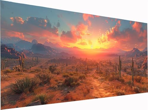 5D Diamond Painting Sonnenuntergang Diamond Painting Erwachsene Groß XXL 300x100cm, DIY Landschaft Stickerei Cross Stickerei Set, Diamant Malerei Bastelset Erwachsene, für Deko Wohnzimmer 9-6934 von KUEGDUNG