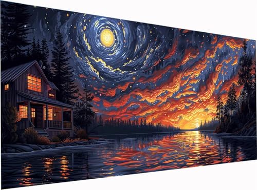 5D Diamond Painting Sonnenuntergang Diamond Painting Erwachsene Groß XXL 300x100cm, DIY Sternenhimmel Stickerei Cross Stickerei Set, Diamant Malerei Bastelset Erwachsene, für Deko Wohnzimmer 0-6929 5D Diamond Painting Sonnenuntergang Diamond Painting Erwachsene Groß XXL 300x100cm, DIY Sternenhimmel Stickerei Cross Stickerei Set, Diamant Malerei Bastelset Erwachsene, für Deko Wohnzimmer 0-6929 von KUEGDUNG