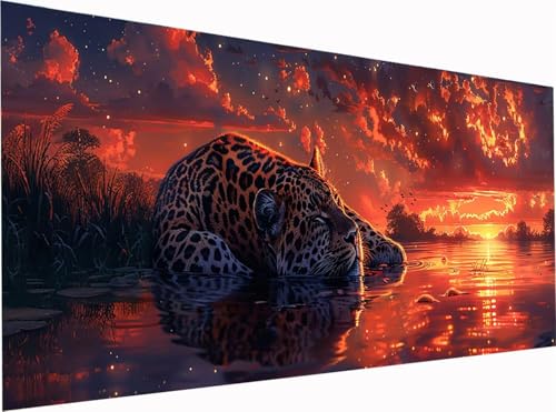 5D Diamond Painting Sonnenuntergang Diamond Painting Erwachsene Groß XXL 300x100cm, DIY Tier Stickerei Cross Stickerei Set, Diamant Malerei Bastelset Erwachsene, für Deko Wohnzimmer Geschenke 1-7381 von KUEGDUNG