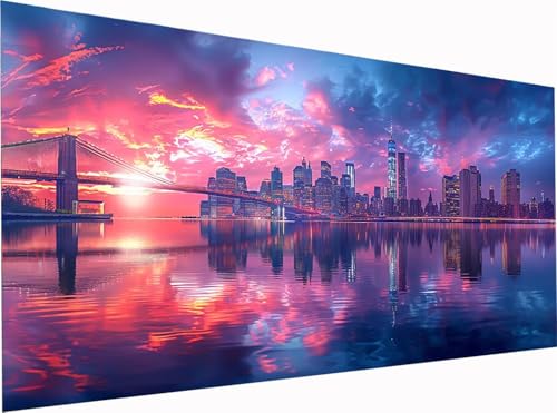 5D Diamond Painting Stadt Diamond Painting Erwachsene Groß XXL 300x100cm, DIY Brooklyn Bridge Stickerei Cross Stickerei Set, Diamant Malerei Bastelset Erwachsene, für Deko Wohnzimmer Geschenke 5-4804 5D Diamond Painting Stadt Diamond Painting Erwachsene Groß XXL 300x100cm, DIY Brooklyn Bridge Stickerei Cross Stickerei Set, Diamant Malerei Bastelset Erwachsene, für Deko Wohnzimmer Geschenke 5-4804 von KUEGDUNG