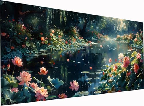 5D Diamond Painting Teich Diamond Painting Erwachsene Groß XXL 300x100cm, DIY Blume Stickerei Cross Stickerei Set, Diamant Malerei Bastelset Erwachsene, Mosaikherstellung, für Deko Wohnzimmer 1-3388 5D Diamond Painting Teich Diamond Painting Erwachsene Groß XXL 300x100cm, DIY Blume Stickerei Cross Stickerei Set, Diamant Malerei Bastelset Erwachsene, Mosaikherstellung, für Deko Wohnzimmer 1-3388 von KUEGDUNG