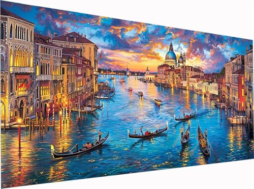 5D Diamond Painting Venedig Diamond Painting Erwachsene Groß XXL 80x40cm, DIY Stadt Stickerei Cross Stickerei Set, Diamant Malerei Bastelset Erwachsene, Mosaikherstellung, für Deko Wohnzimmer 5-4640 5D Diamond Painting Venedig Diamond Painting Erwachsene Groß XXL 80x40cm, DIY Stadt Stickerei Cross Stickerei Set, Diamant Malerei Bastelset Erwachsene, Mosaikherstellung, für Deko Wohnzimmer 5-4640 von KUEGDUNG