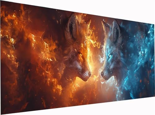 5D Diamond Painting Wolf Diamond Painting Erwachsene Groß XXL 300x100cm, DIY Flamme Stickerei Cross Stickerei Set, Diamant Malerei Bastelset Erwachsene, Mosaikherstellung, für Deko Wohnzimmer J-7751 5D Diamond Painting Wolf Diamond Painting Erwachsene Groß XXL 300x100cm, DIY Flamme Stickerei Cross Stickerei Set, Diamant Malerei Bastelset Erwachsene, Mosaikherstellung, für Deko Wohnzimmer J-7751 von KUEGDUNG