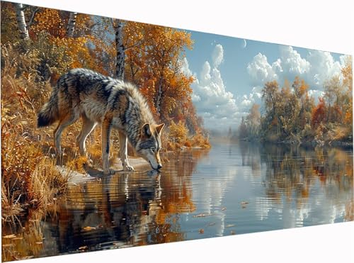 5D Diamond Painting Wolf Diamond Painting Erwachsene Groß XXL 300x100cm, DIY Tier Stickerei Cross Stickerei Set, Diamant Malerei Bastelset Erwachsene, Mosaikherstellung, für Deko Wohnzimmer 6-9072 5D Diamond Painting Wolf Diamond Painting Erwachsene Groß XXL 300x100cm, DIY Tier Stickerei Cross Stickerei Set, Diamant Malerei Bastelset Erwachsene, Mosaikherstellung, für Deko Wohnzimmer 6-9072 von KUEGDUNG