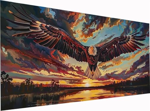Adler Diamond Painting Erwachsene Groß XXL 80x40cm, 5D Diamant Painting Bilder Sonnenuntergang, DIY Stickerei Cross Stickerei Bastelset Erwachsene, Diamant Malerei für Deko Wohnzimmer Geschenke 8-6471 Adler Diamond Painting Erwachsene Groß XXL 80x40cm, 5D Diamant Painting Bilder Sonnenuntergang, DIY Stickerei Cross Stickerei Bastelset Erwachsene, Diamant Malerei für Deko Wohnzimmer Geschenke 8-6471 von KUEGDUNG