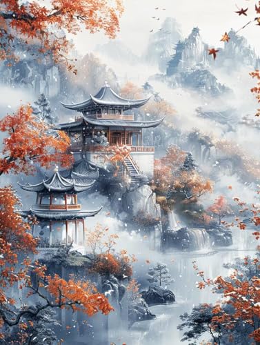 Architektur Malen Nach Zahlen Erwachsene mit Rahmen, Malen Nach Zahlen Berg, DIY Set Erwachsene, Paint by Numbers Set mit Pinseln und Acrylfarben, Deko Wohnzimmer, Geschenke für Frauen 100x130cm R-849 Architektur Malen Nach Zahlen Erwachsene mit Rahmen, Malen Nach Zahlen Berg, DIY Set Erwachsene, Paint by Numbers Set mit Pinseln und Acrylfarben, Deko Wohnzimmer, Geschenke für Frauen 100x130cm R-849 von KUEGDUNG