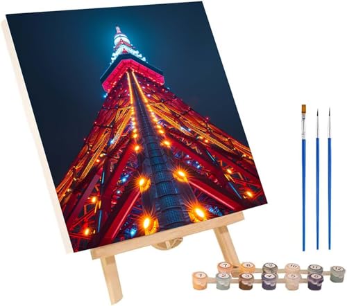 Architektur Malen Nach Zahlen Erwachsene mit Rahmen, Malen Nach Zahlen Landschaft, DIY Set Erwachsene, Paint by Numbers Set mit Pinseln und Acrylfarben, Deko Wohnzimmer Geschenke 100x135cm Q-2802 von KUEGDUNG