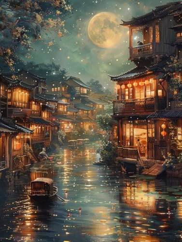 Architektur Malen Nach Zahlen Erwachsene mit Rahmen, Malen Nach Zahlen Rivers, DIY Set Erwachsene, Paint by Numbers Set mit Pinseln und Acrylfarben, Deko Wohnzimmer Geschenke 100x135cm 0-6847 Architektur Malen Nach Zahlen Erwachsene mit Rahmen, Malen Nach Zahlen Rivers, DIY Set Erwachsene, Paint by Numbers Set mit Pinseln und Acrylfarben, Deko Wohnzimmer Geschenke 100x135cm 0-6847 von KUEGDUNG