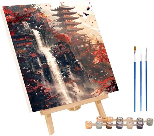 Architektur Malen Nach Zahlen Erwachsene mit Rahmen, Malen Nach Zahlen Vogel, DIY Set Erwachsene, Paint by Numbers Set mit Pinseln und Acrylfarben, Deko Wohnzimmer, Geschenke für Frauen 50x65cm 2-9392 von KUEGDUNG