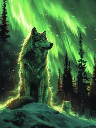 Aurora Malen Nach Zahlen Erwachsene mit Rahmen, Malen Nach Zahlen Wolf, DIY Set Erwachsene, Paint by Numbers Set mit Pinseln und Acrylfarben, Deko Wohnzimmer, Geschenke für Frauen 30x40cm 7-5646 Aurora Malen Nach Zahlen Erwachsene mit Rahmen, Malen Nach Zahlen Wolf, DIY Set Erwachsene, Paint by Numbers Set mit Pinseln und Acrylfarben, Deko Wohnzimmer, Geschenke für Frauen 30x40cm 7-5646 von KUEGDUNG