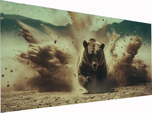 BäR Diamond Painting Erwachsene Groß XXL 300x100cm, 5D Diamant Painting Bilder Tier, DIY Stickerei Cross Stickerei Bastelset Erwachsene, Full Drill Diamant Malerei für Deko Wohnzimmer Geschenke 9-1649 von KUEGDUNG