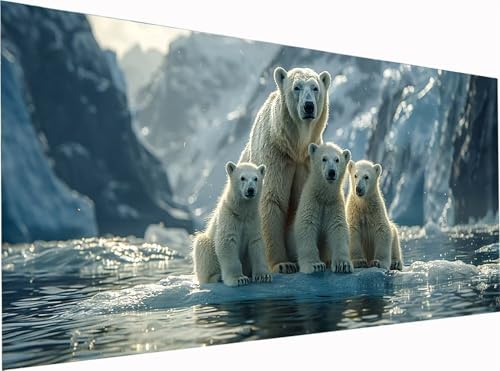 BäR Diamond Painting Erwachsene Groß XXL 300x100cm, 5D Diamant Painting Bilder Tier, DIY Stickerei Cross Stickerei Bastelset Erwachsene, Full Drill Diamant Malerei für Deko Wohnzimmer Geschenke Z-1059 von KUEGDUNG