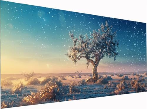 Baum Diamond Painting Erwachsene Groß XXL 300x100cm, 5D Diamant Painting Bilder Sternenhimmel, DIY Stickerei Cross Stickerei Bastelset Erwachsene, Full Drill Diamant Malerei für Deko Wohnzimmer F-9415 von KUEGDUNG