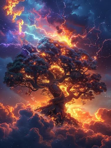 Baum Malen Nach Zahlen Erwachsene mit Rahmen, Malen Nach Zahlen Sonnenuntergang, DIY Set Erwachsene, Paint by Numbers Set mit Pinseln und Acrylfarben, Deko Wohnzimmer Geschenke 100x135cm Y-8332 Baum Malen Nach Zahlen Erwachsene mit Rahmen, Malen Nach Zahlen Sonnenuntergang, DIY Set Erwachsene, Paint by Numbers Set mit Pinseln und Acrylfarben, Deko Wohnzimmer Geschenke 100x135cm Y-8332 von KUEGDUNG