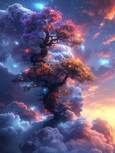 Baum Malen Nach Zahlen Erwachsene mit Rahmen, Malen Nach Zahlen Sternenhimmel, DIY Set Erwachsene, Paint by Numbers Set mit Pinseln und Acrylfarben, Deko Wohnzimmer, Geschenke für Frauen 30x40cm 3-316 Baum Malen Nach Zahlen Erwachsene mit Rahmen, Malen Nach Zahlen Sternenhimmel, DIY Set Erwachsene, Paint by Numbers Set mit Pinseln und Acrylfarben, Deko Wohnzimmer, Geschenke für Frauen 30x40cm 3-316 von KUEGDUNG
