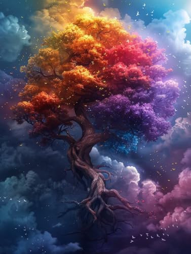 Baum Malen Nach Zahlen Erwachsene mit Rahmen, Malen Nach Zahlen Wolke, DIY Set Erwachsene, Paint by Numbers Set mit Pinseln und Acrylfarben, Deko Wohnzimmer, Geschenke für Frauen 70x95cm 9-9611 Baum Malen Nach Zahlen Erwachsene mit Rahmen, Malen Nach Zahlen Wolke, DIY Set Erwachsene, Paint by Numbers Set mit Pinseln und Acrylfarben, Deko Wohnzimmer, Geschenke für Frauen 70x95cm 9-9611 von KUEGDUNG