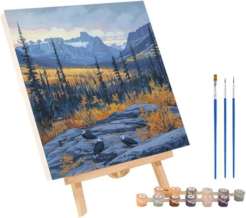 Berg Malen Nach Zahlen Erwachsene mit Rahmen, Malen Nach Zahlen Adler, DIY Set Erwachsene, Paint by Numbers Set mit Pinseln und Acrylfarben, Deko Wohnzimmer, Geschenke für Frauen 70x95cm M-1633 Berg Malen Nach Zahlen Erwachsene mit Rahmen, Malen Nach Zahlen Adler, DIY Set Erwachsene, Paint by Numbers Set mit Pinseln und Acrylfarben, Deko Wohnzimmer, Geschenke für Frauen 70x95cm M-1633 von KUEGDUNG