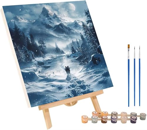 Berg Malen Nach Zahlen Erwachsene mit Rahmen, Malen Nach Zahlen Landschaft, DIY Set Erwachsene, Paint by Numbers Set mit Pinseln und Acrylfarben, Deko Wohnzimmer, Geschenke für Frauen 100x130cm 6-7625 von KUEGDUNG