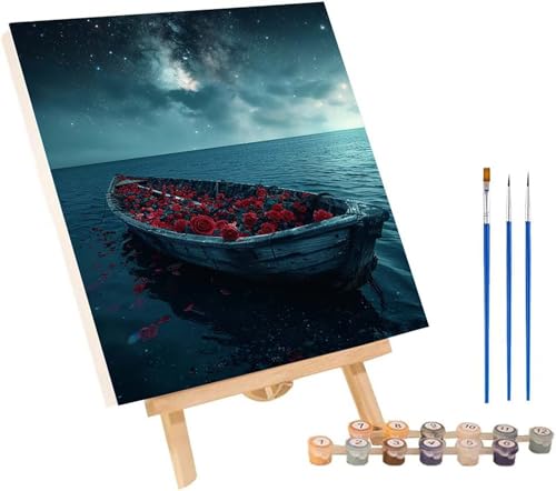 Boot Malen Nach Zahlen Erwachsene mit Rahmen, Malen Nach Zahlen Ozean, DIY Set Erwachsene, Paint by Numbers Set mit Pinseln und Acrylfarben, Deko Wohnzimmer, Geschenke für Frauen 30x40cm L-9461 Boot Malen Nach Zahlen Erwachsene mit Rahmen, Malen Nach Zahlen Ozean, DIY Set Erwachsene, Paint by Numbers Set mit Pinseln und Acrylfarben, Deko Wohnzimmer, Geschenke für Frauen 30x40cm L-9461 von KUEGDUNG