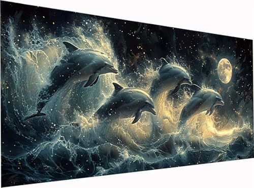 Delphin Diamond Painting Erwachsene Groß XXL 300x100cm, 5D Diamant Painting Bilder Mond, DIY Stickerei Cross Stickerei Bastelset Erwachsene, Full Drill Diamant Malerei für Deko Wohnzimmer W-5146 Delphin Diamond Painting Erwachsene Groß XXL 300x100cm, 5D Diamant Painting Bilder Mond, DIY Stickerei Cross Stickerei Bastelset Erwachsene, Full Drill Diamant Malerei für Deko Wohnzimmer W-5146 von KUEGDUNG