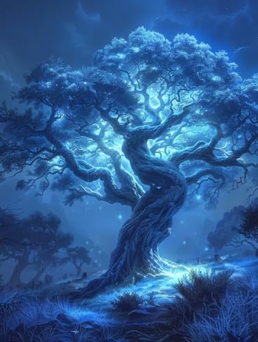Diamond Painting Baum Diamond Painting Kinder, 5D Landschaft Bastelset Erwachsene, Mosaikherstellung, DIY Vollbohrer Diamanten Malerei Stickerei Kreuzstich Set für Deko Wohnzimmer 40X50cm 2-9736 von KUEGDUNG