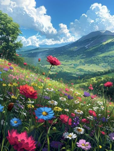 Diamond Painting Blume, 5D Diamond Painting Erwachsene Berg, DIY Basteln Erwachsene, Mosaikherstellung Set, Vollbohrer Diamant Kunst Stickerei Kreuzstich Kits, Deko Wohnzimmer 80X110cm M-6049 Diamond Painting Blume, 5D Diamond Painting Erwachsene Berg, DIY Basteln Erwachsene, Mosaikherstellung Set, Vollbohrer Diamant Kunst Stickerei Kreuzstich Kits, Deko Wohnzimmer 80X110cm M-6049 von KUEGDUNG