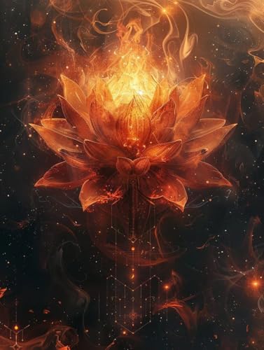 Diamond Painting Blume, 5D Diamond Painting Erwachsene Flamme, DIY Basteln Erwachsene, Mosaikherstellung Set, Vollbohrer Diamant Kunst Stickerei Kreuzstich Kits, Deko Wohnzimmer 80X110cm T-6898 von KUEGDUNG