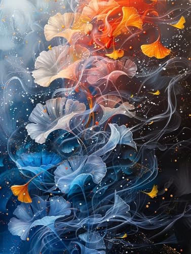 Diamond Painting Blume, 5D Diamond Painting Erwachsene Traum, DIY Basteln Erwachsene, Mosaikherstellung Set, Vollbohrer Diamant Kunst Stickerei Kreuzstich Kits, Deko Wohnzimmer 100x135cm L-7834 von KUEGDUNG