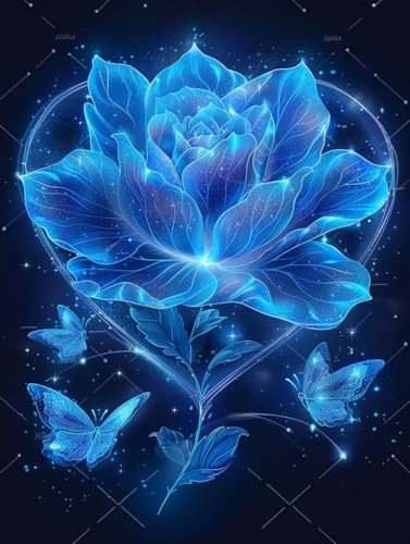 Diamond Painting Blume, Schmetterling Diamond Painting Erwachsene, 5D DIY Bastelset Erwachsene Frauen, Vollbohrer Diamanten Malerei Stickerei Kreuzstich Set für Deko Wohnzimmer 100x135cm Y-5672 von KUEGDUNG