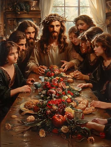 Diamond Painting Das Letzte Abendmahl, Food 5D Diamond Painting Erwachsene, DIY Basteln Erwachsene, Vollbohrer Diamant Kunst Stickerei Kreuzstich Kits, Deko Wohnzimmer und Wanddeko 90x120cm 2-8554 Diamond Painting Das Letzte Abendmahl, Food 5D Diamond Painting Erwachsene, DIY Basteln Erwachsene, Vollbohrer Diamant Kunst Stickerei Kreuzstich Kits, Deko Wohnzimmer und Wanddeko 90x120cm 2-8554 von KUEGDUNG