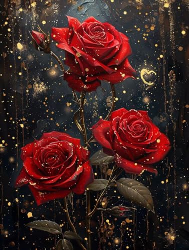 Diamond Painting Erwachsene Blume, Diamant Painting Bilder Pflanzen, 5D DIY Stickerei Cross Stickerei Bastelset Erwachsene, Full Drill Diamant Malerei für Deko Wohnzimmer Geschenke 70x95cm I-1175 von KUEGDUNG