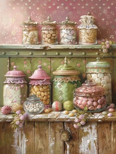 Diamond Painting Food, 5D Diamond Painting Erwachsene Blume, DIY Basteln Erwachsene, Mosaikherstellung Set, Vollbohrer Diamant Kunst Stickerei Kreuzstich Kits, Deko Wohnzimmer 100x130cm P-7955 von KUEGDUNG