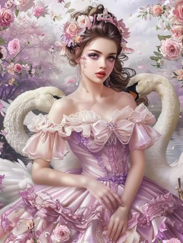 Diamond Painting Frau, Blume Diamond Painting Erwachsene, 5D DIY Bastelset Erwachsene Frauen, Vollbohrer Diamanten Malerei Stickerei Kreuzstich Set für Deko Wohnzimmer, Geschenke 60X80cm T-1225 Diamond Painting Frau, Blume Diamond Painting Erwachsene, 5D DIY Bastelset Erwachsene Frauen, Vollbohrer Diamanten Malerei Stickerei Kreuzstich Set für Deko Wohnzimmer, Geschenke 60X80cm T-1225 von KUEGDUNG