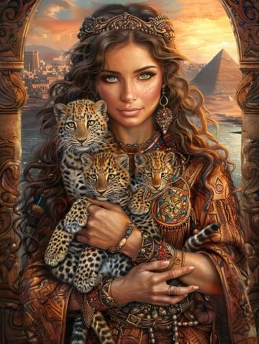 Diamond Painting Frau, Tier Diamond Painting Erwachsene, 5D DIY Bastelset Erwachsene Frauen, Vollbohrer Diamanten Malerei Stickerei Kreuzstich Set für Deko Wohnzimmer, Geschenke 100x135cm 9-6473 von KUEGDUNG