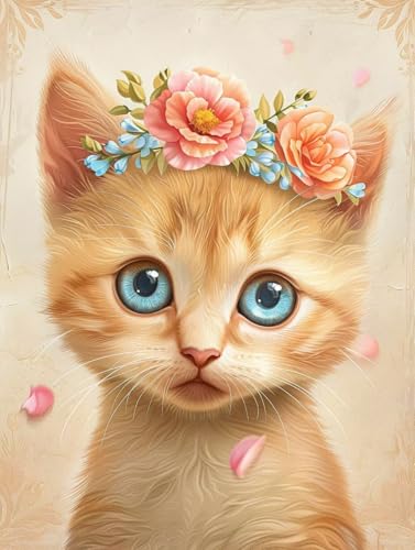 Diamond Painting Katze, 5D Diamond Painting Erwachsene Blume, DIY Basteln Erwachsene, Mosaikherstellung Set, Vollbohrer Diamant Kunst Stickerei Kreuzstich Kits, Deko Wohnzimmer 70x95cm X-2686 Diamond Painting Katze, 5D Diamond Painting Erwachsene Blume, DIY Basteln Erwachsene, Mosaikherstellung Set, Vollbohrer Diamant Kunst Stickerei Kreuzstich Kits, Deko Wohnzimmer 70x95cm X-2686 von KUEGDUNG
